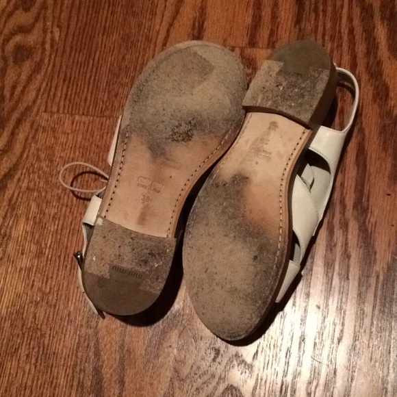 MIU MIU White Leather Lace Up Cutout Sandals 36 - Picture 5 of 6